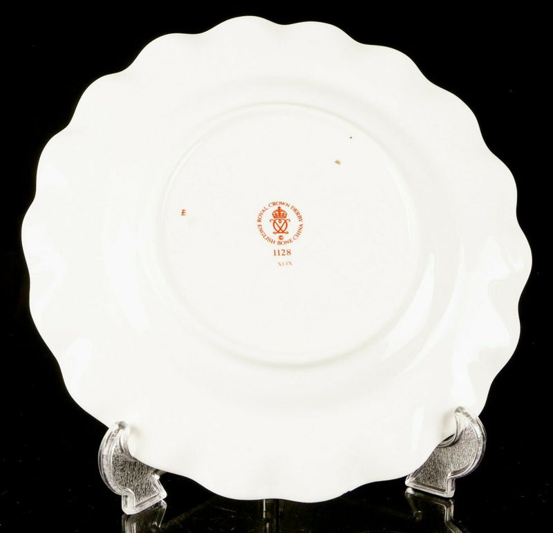 ROYAL CROWN DERBY - JAPANESE OLD IMARI 1128 GOLD FLUTED DESSERT PLATE