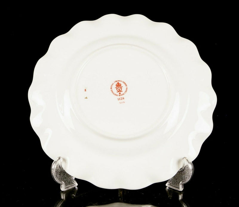 ROYAL CROWN DERBY - JAPANESE OLD IMARI 1128 GOLD FLUTED DESSERT PLATE