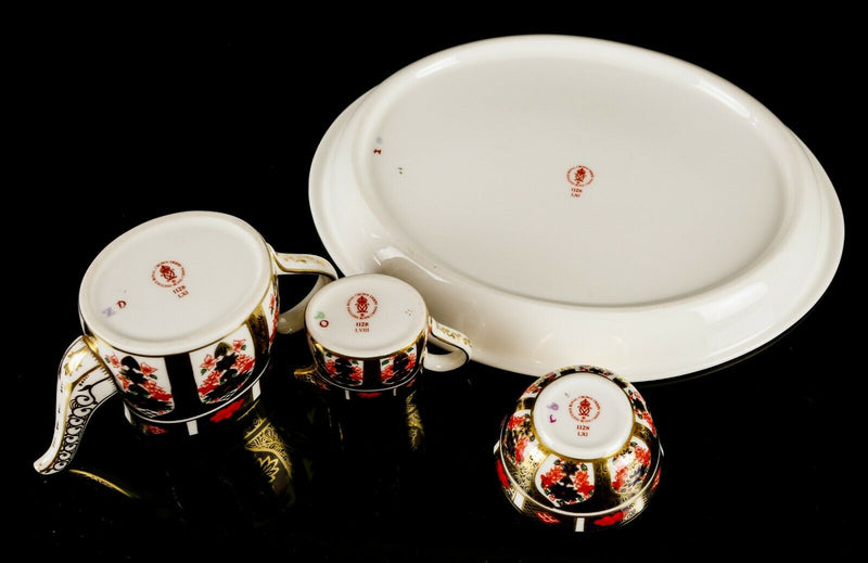 ROYAL CROWN DERBY- JAPANESE OLD IMARI 1128 GOLD MINIATURE COFFEE SERVICE SET