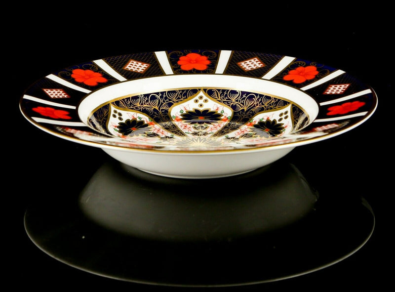 ROYAL CROWN DERBY - JAPANESE OLD IMARI 1128 GOLD RIMMED SOUP BOWL