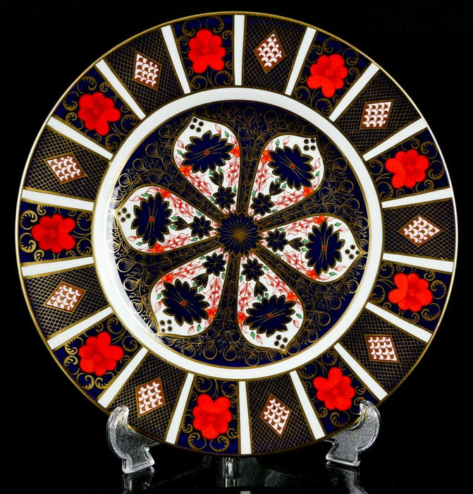 ROYAL CROWN DERBY - JAPANESE OLD IMARI 1128 GOLD BAND DINNER PLATE