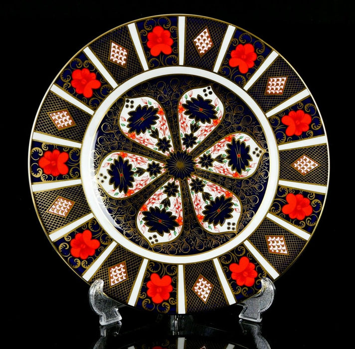 ROYAL CROWN DERBY - JAPANESE OLD IMARI 1128 GOLD BAND DINNER PLATE