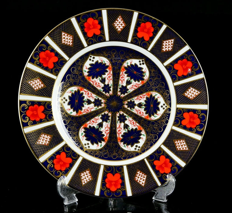 ROYAL CROWN DERBY - JAPANESE OLD IMARI 1128 GOLD BAND DINNER PLATE