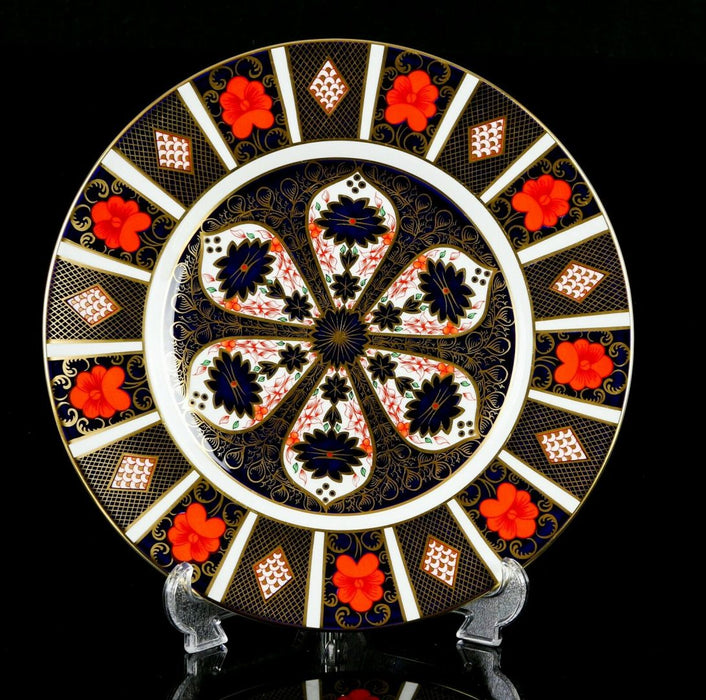 ROYAL CROWN DERBY - JAPANESE OLD IMARI 1128 GOLD BAND DINNER PLATE