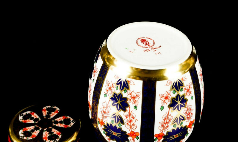 ROYAL CROWN DERBY - JAPANESE OLD IMARI 1128 SOLID GOLD BAND GINGER JAR