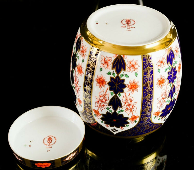 ROYAL CROWN DERBY - LARGE OLD IMARI 1128 GOLD BAND GINGER JAR