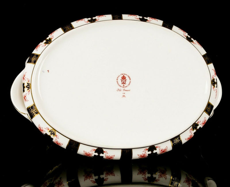 ROYAL CROWN DERBY - LARGE OLD IMARI 1128 GOLD VEGETABLE TUREEN SERVING DISH