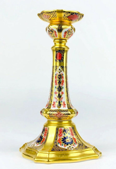 ROYAL CROWN DERBY - LIMITED EDITION JAPANESE OLD IMARI 1128 CANDLESTICK, 377/500