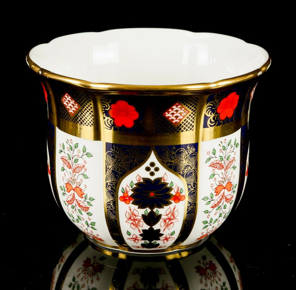Royal Crown Derby - Old Imari 1128 Solid Gold Band Jardiniere — PM