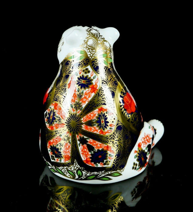 ROYAL CROWN DERBY -OLD IMARI HONEY BEAR- PAPERWEIGHT FIGURE & GOLD STOPPER