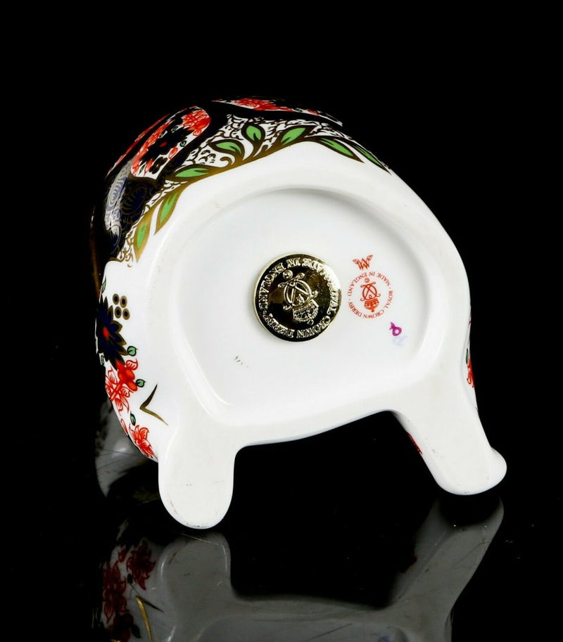 ROYAL CROWN DERBY -OLD IMARI HONEY BEAR- PAPERWEIGHT FIGURE & GOLD STOPPER