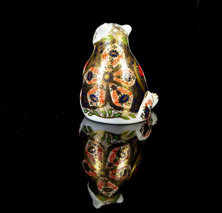 ROYAL CROWN DERBY -OLD IMARI HONEY BEAR- GRIZZLY PAPERWEIGHT FIGURE &amp; STOPPER