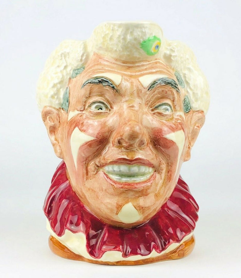 ROYAL DOULTON 'CLOWN' LARGE STYLE 1 CHARACTER TOBY JUG FIGURE D6322 WHITE HAIR