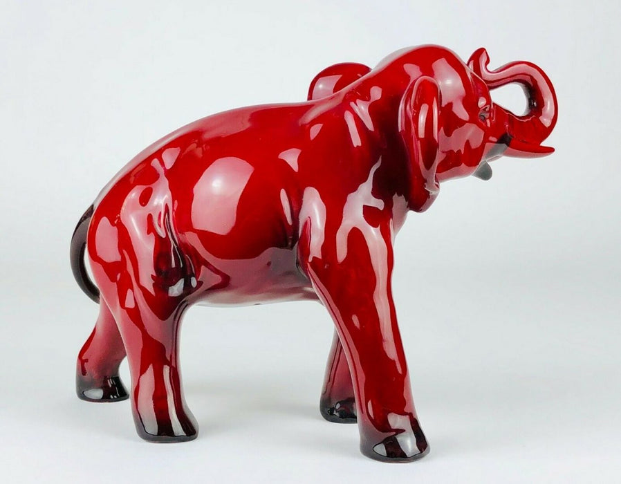 ROYAL DOULTON -ELEPHANT- LARGE FLAMBE OX-BLOOD ANIMAL FIGURE MODEL