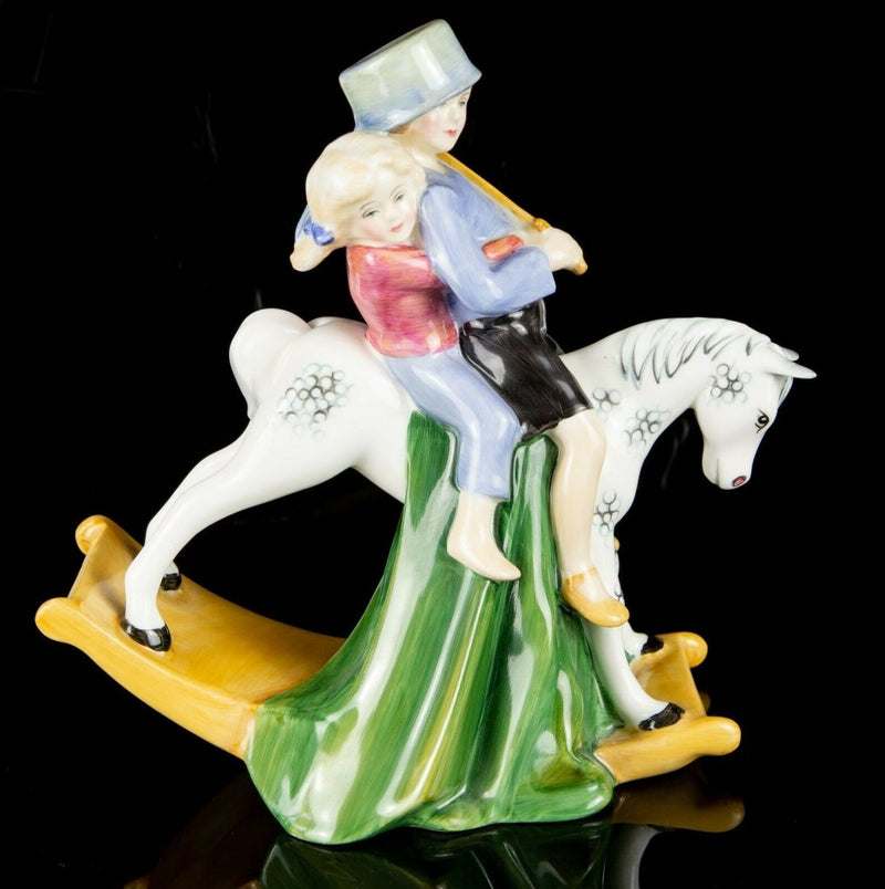 ROYAL DOULTON -HOLD TIGHT- CHARACTER FIGURE MODEL HN3298 CHILDREN ROCKING HORSE