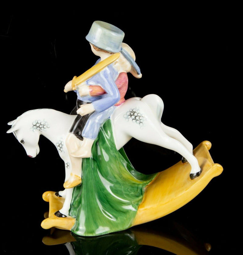 ROYAL DOULTON -HOLD TIGHT- CHARACTER FIGURE MODEL HN3298 CHILDREN ROCKING HORSE