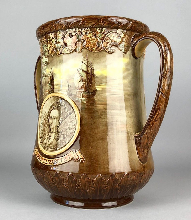 ROYAL DOULTON - QUEEN ELIZABETH II CORONATION, 1953, ERII LOVING CUP JUG VASE
