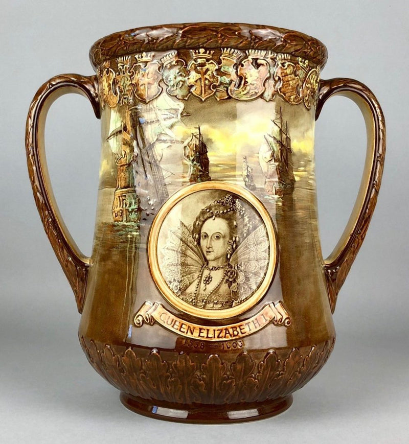 ROYAL DOULTON - QUEEN ELIZABETH II CORONATION, 1953, ERII LOVING CUP JUG VASE
