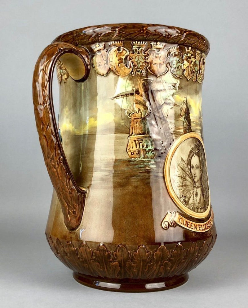 ROYAL DOULTON - QUEEN ELIZABETH II CORONATION, 1953, ERII LOVING CUP JUG VASE