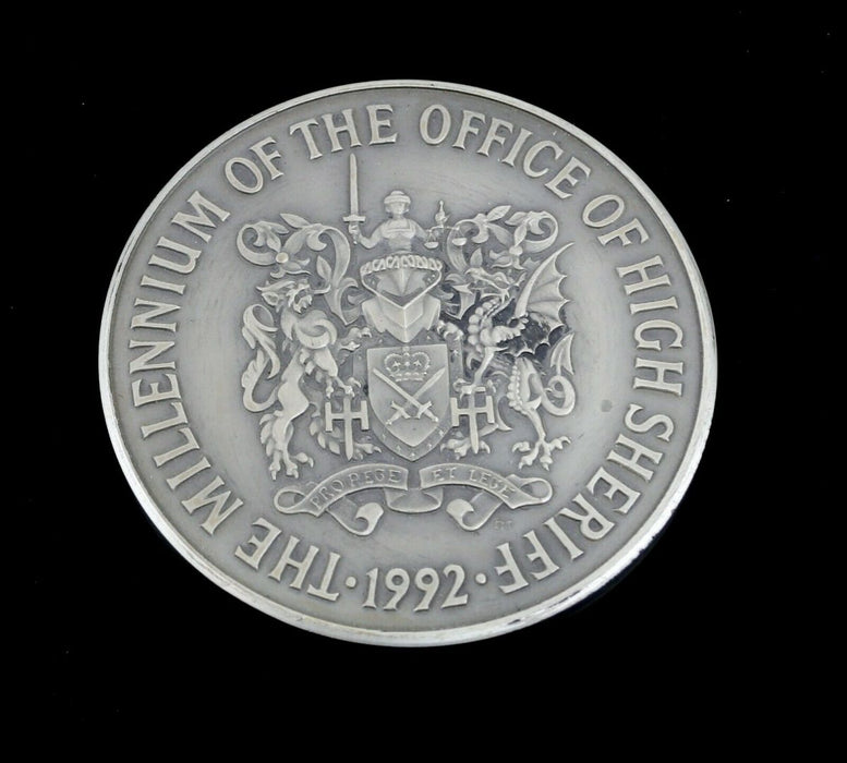 ROYAL MINT - 1992 MILLENNIUM OFFICE HIGH SHERIFF COMMEMORATIVE SILVER MEDAL COIN