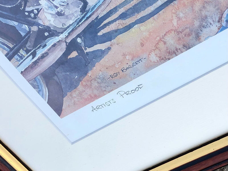 ROY BARRETT 'ACE CAFE' ARTIST PROOF LIMITED EDITION MOTORCYCLE BIKE PRINT SIGNED