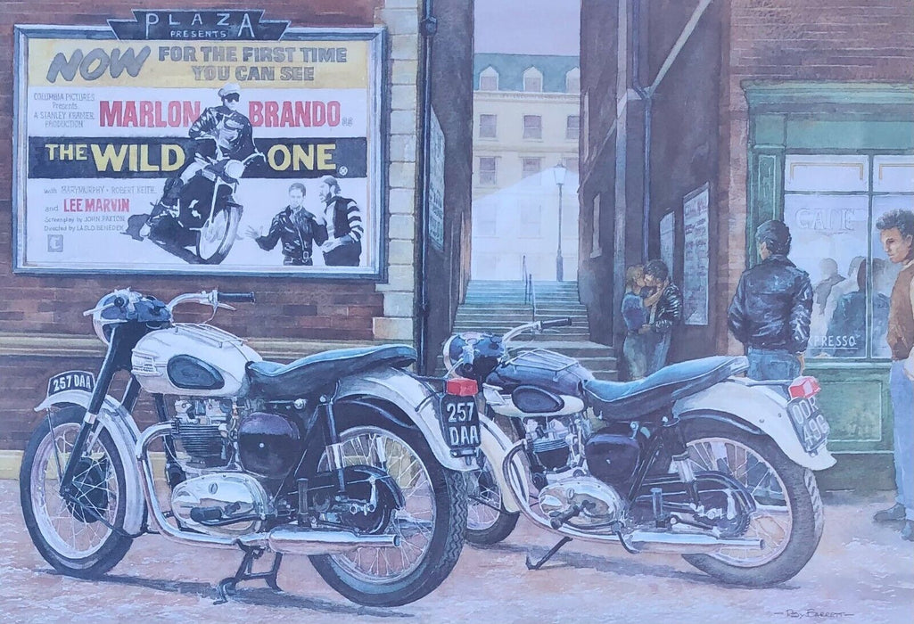 ROY BARRETT 'ALLEY CATS' ARTISTS PROOF LIMITED EDITION MOTORCYCLE PRINT SIGNED