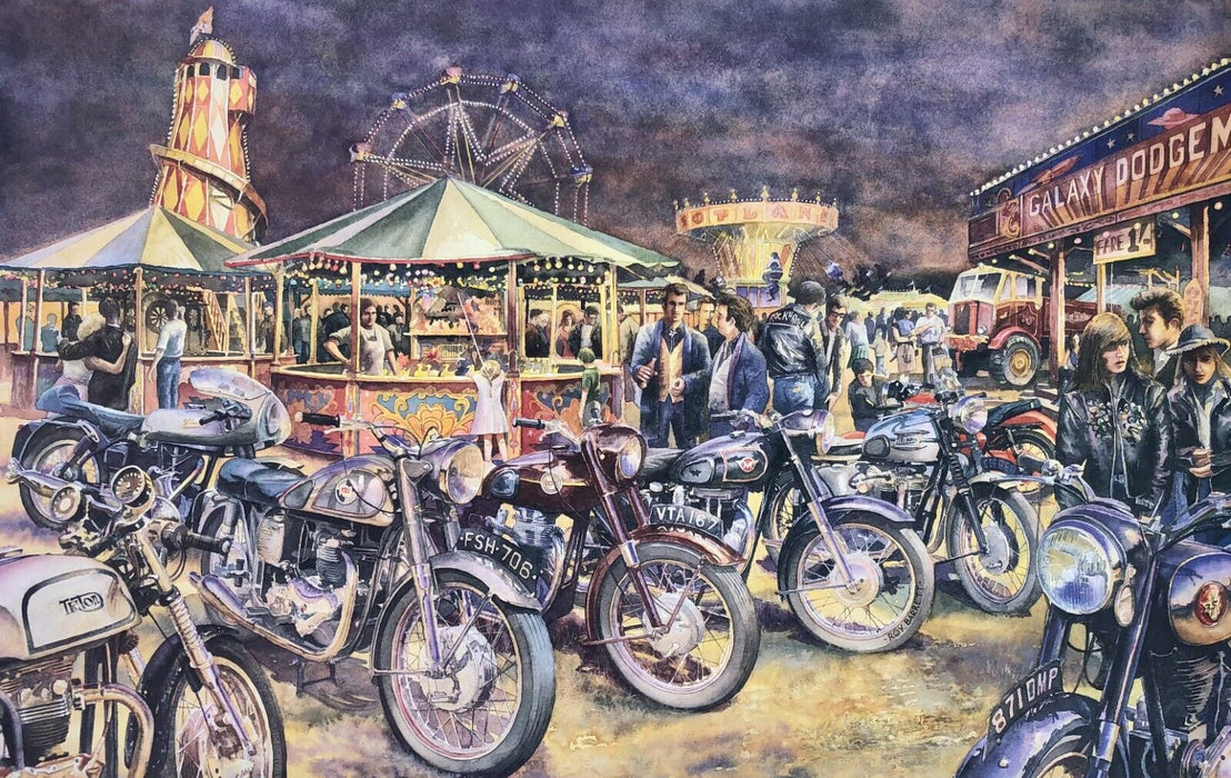 ROY BARRETT, 'EVERYONE A WINNER', LIMITED EDITION MOTORCYCLE BIKE PRINT, SIGNED
