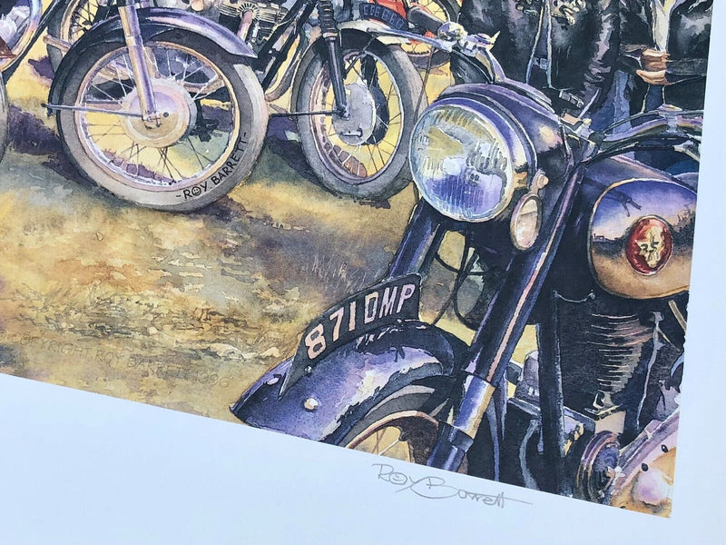 ROY BARRETT, 'EVERYONE A WINNER', LIMITED EDITION MOTORCYCLE BIKE PRINT, SIGNED