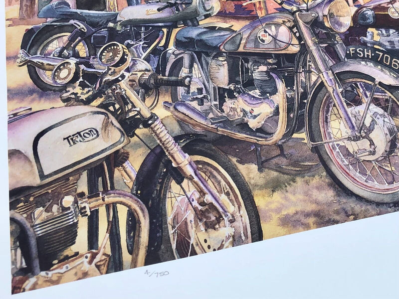 ROY BARRETT, 'EVERYONE A WINNER', LIMITED EDITION MOTORCYCLE BIKE PRINT, SIGNED