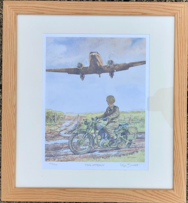 ROY BARRETT, 'FINAL APPROACH', LIMITED EDITION MOTORCYCLE BIKE PRINT, SIGNED