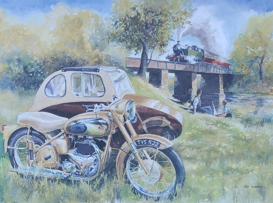 ROY BARRETT, 'GOLDEN DAYS', LIMITED EDITION MOTORCYCLE BIKE PRINT, SIGNED