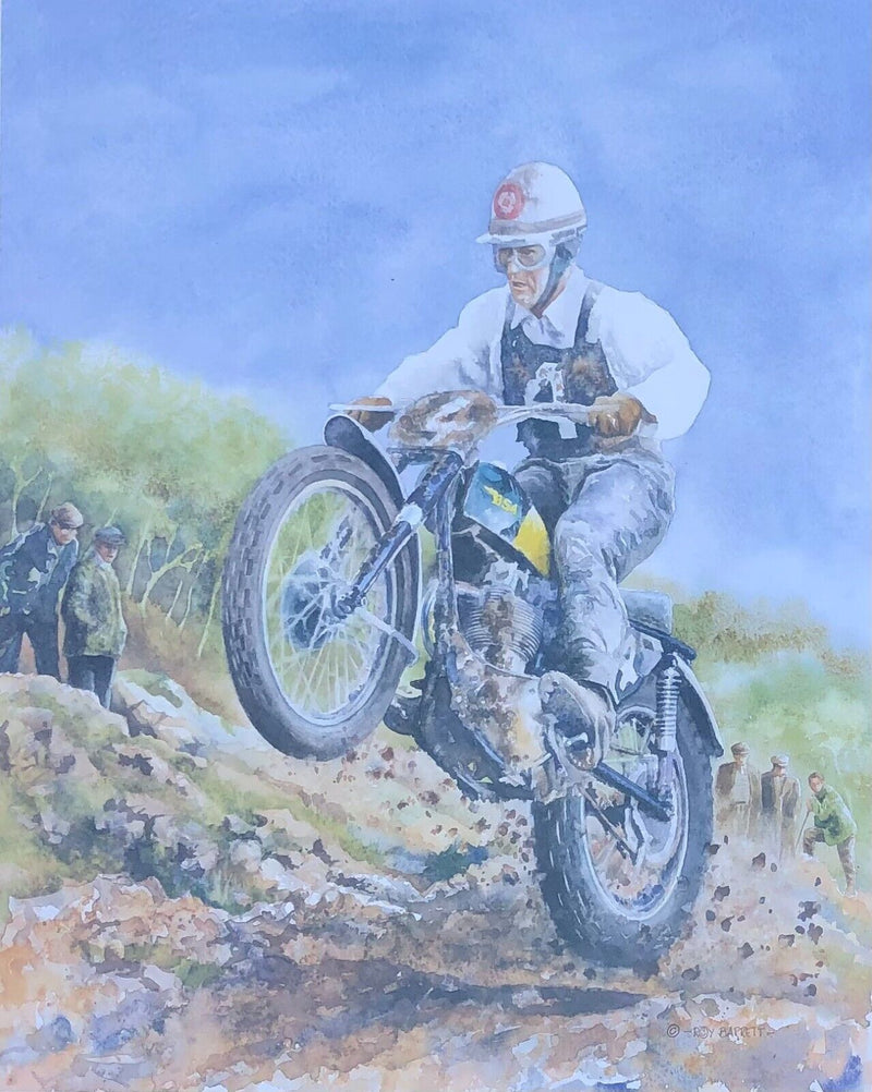 ROY BARRETT, 'JEFF SMITH MBE', LIMITED EDITION MOTORCYCLE BIKE PRINT, SIGNED
