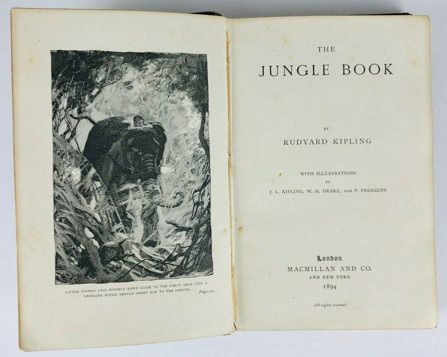 RUDYARD KIPLING -THE JUNGLE BOOK &amp; SECOND JUNGLE BOOK- FIRST EDITION MACMILLAN &amp; Co. 1894