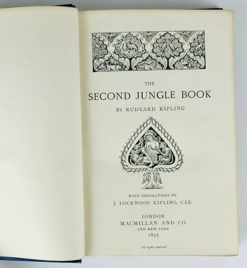 RUDYARD KIPLING -THE JUNGLE BOOK &amp; SECOND JUNGLE BOOK- FIRST EDITION MACMILLAN &amp; Co. 1894