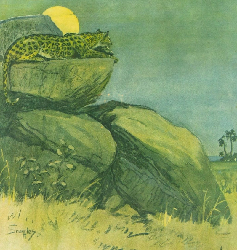 SNAFFLES, CHARLES JOHNSON PAYNE -THE DACOIT- LEOPARD COLOUR PRINT, SIGNED