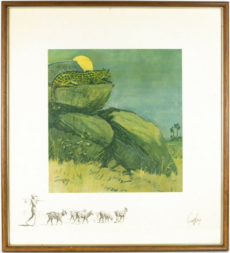 SNAFFLES, CHARLES JOHNSON PAYNE -THE DACOIT- LEOPARD COLOUR PRINT, SIGNED