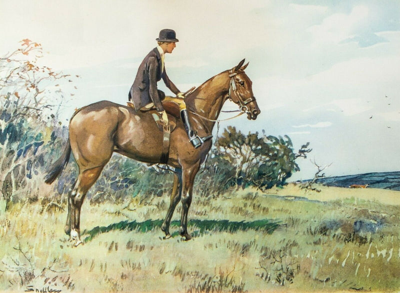 SNAFFLES, CHARLES JOHNSON PAYNE -VARMINT LITTLE LADY ON WIRY OSS- COLOUR PRINT, SIGNED