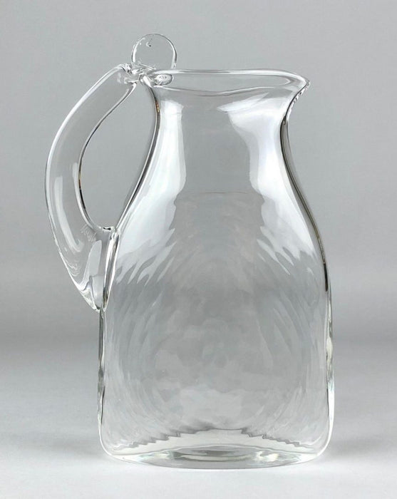STEVEN NEWELL (b.1948) - C20th MODERN DESIGN GLASS FLAT OVOID WATER JUG PITCHER