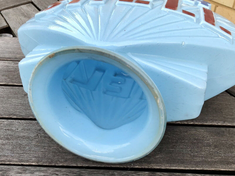 SUPER SHELL - VINTAGE BLUE GLASS PETROL PUMP GLOBE ADVERTISING SIGN