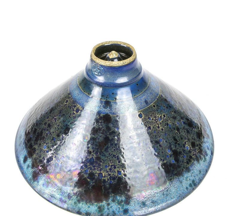 SUTTON TAYLOR - LARGE STUDIO ART POTTERY CONICAL BLUE/GREEN LUSTRE BOWL, SIGNED