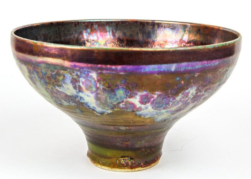 SUTTON TAYLOR (b.1943) LARGE STUDIO POTTERY CONICAL LUSTRE BOWL, SIGNED