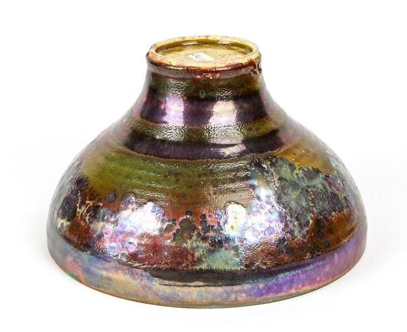 SUTTON TAYLOR (b.1943) LARGE STUDIO POTTERY CONICAL LUSTRE BOWL, SIGNED