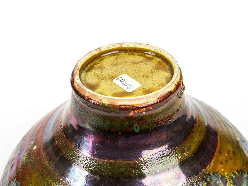 SUTTON TAYLOR (b.1943) LARGE STUDIO POTTERY CONICAL LUSTRE BOWL, SIGNED