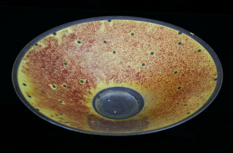 SUTTON TAYLOR (BRITISH, b.1943) STUDIO POTTERY ORANGE LUSTRE GLAZED CONICAL BOWL