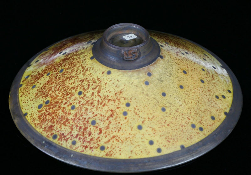SUTTON TAYLOR (BRITISH, b.1943) STUDIO POTTERY ORANGE LUSTRE GLAZED CONICAL BOWL