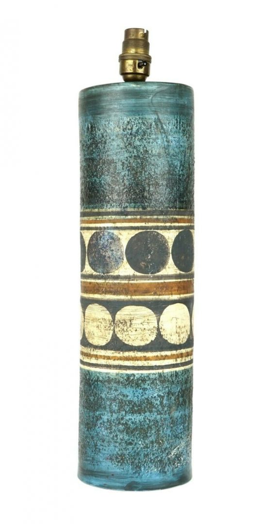 SYLVIA VALANCE for TROIKA - UNUSUAL TALL SLENDER CYLINDER POTTERY LAMP BASE