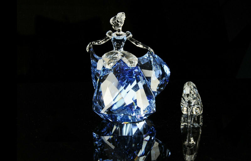 SWAROVSKI -CINDERELLA &amp; SLIPPER- DISNEY FIGURE ORNAMENTS 5089525 5035515, BOXED