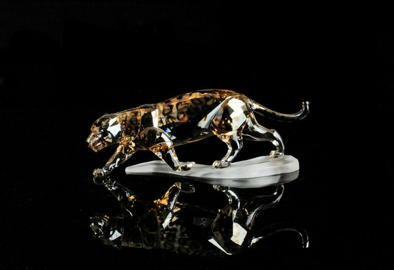 SWAROVSKI -JAGUAR- CRYSTAL CHEETAH FIGURE MODEL ORNAMENT 1096796, BOXED