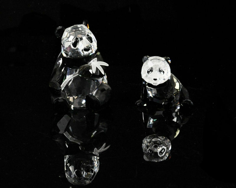SWAROVSKI -PANDA &amp; CUB- CRYSTAL BEAR FIGURE MODEL ORNAMENT 900918, BOXED