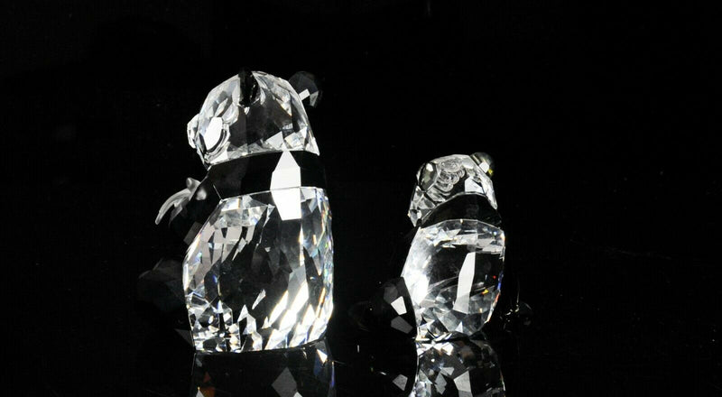 SWAROVSKI -PANDA &amp; CUB- CRYSTAL BEAR FIGURE MODEL ORNAMENT 900918, BOXED